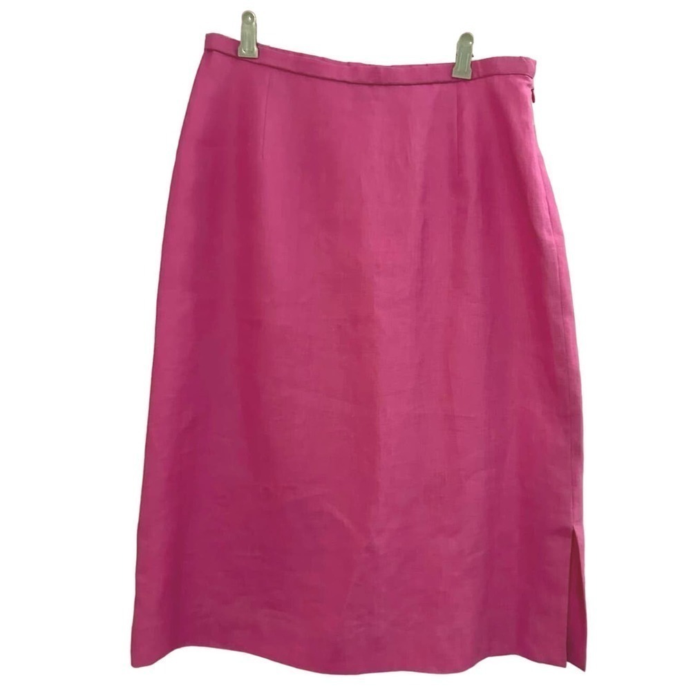 Pendleton 100% Linen Hot Pink Pencil Skirt Knee Length - Sz 10